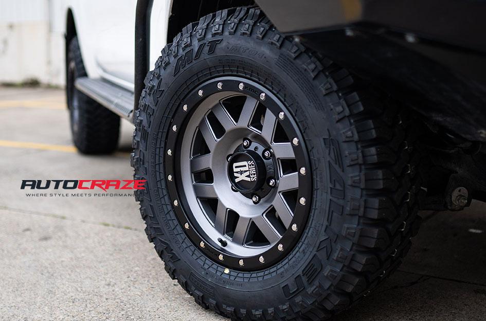 TOYOTA HILUX N80 4WD MACHETE XD MATTE GREY WITH BLACK RING
